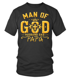 Man of God Husband Dad Papa Christian Cross Inspirational Father's Day