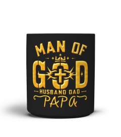 Man of God Husband Dad Papa Christian Cross Inspirational Father's Day
