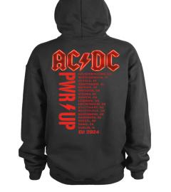 2-SEITEN ACDC PWR UP TOUR EU 2024 SHIRT HOODIE PULLOVER