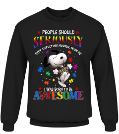 Snoopy Autism Awareness People Should Seriously Stop Expecting Normal From Me T-Shirt