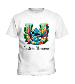 U-Letter Stitch and Custom Name, Personalize T-shirts