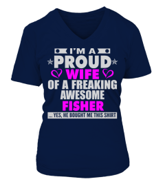 PROUD WIFE OF FISHER GIRL T SHIRTS