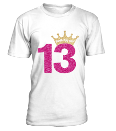  Princess Crown Pink 13th Birthday T shirt