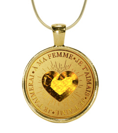 Pendentif OR - À ma femme - Je t'aimais - Je t'aime - Je t'aimerai