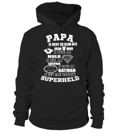 PAPA JE JE BENT IRONMAN THOR FLASH PAPA  SUPERHELD T-SHIRT