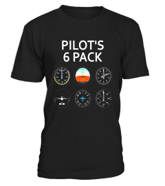 Pilot's 6 Pack - Funny Aviation T-Shirt