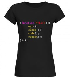 Funny Javascript Eat Sleep Code Repeat Function T-Shirt