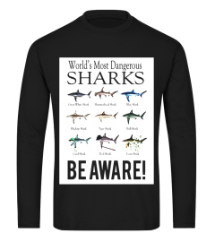 9 Types Of Sharks T-Shirt Funny Colorful Ocean Tee