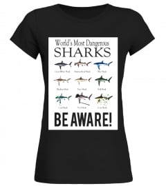9 Types Of Sharks T-Shirt Funny Colorful Ocean Tee