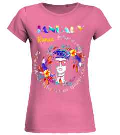 January Woman, Mermaid Soul And Hippie Heart Birthday Shirts