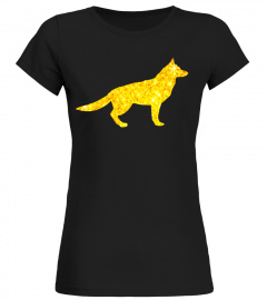 Cute German Shepherd T-Shirt - Glittery Gold Dog Art Shirt