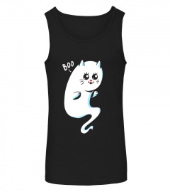 Cute Ghost Cat T-Shirt - BOO Kitty Kitten Halloween Shirt
