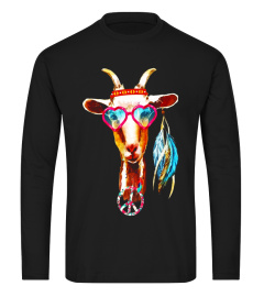 Hippie Goat T-shirt Funny Goat With Sunglasses