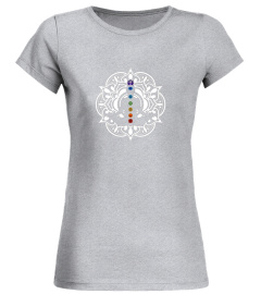 MANDALA OM Seven Chakras T-Shirt for Meditation Yoga Workout