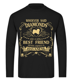 Havanese Diamond Best Friend Funny Gift T-shirt for Christmas