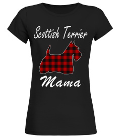 Scottish Terrier Mama Plaid Shirt Funny Gift T-shirt for Christmas