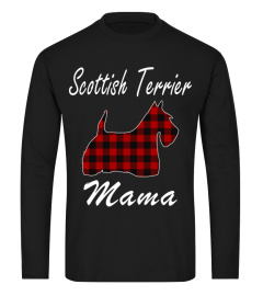 Scottish Terrier Mama Plaid Shirt Funny Gift T-shirt for Christmas