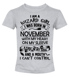 HARRY POTTER NOVEMBER GIRL WIZARD HEART ON SLEEVE T-SHIRT