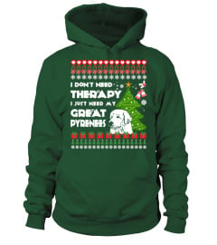 Therapy, I need My Great Pyrenees Christmas Funny Sweatshirt Gifts T-shirt