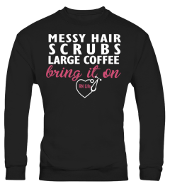 Messy Hair Scrubs Large Coffee