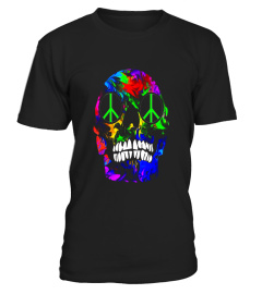 Tie Dye Psychedelic Shirt Funny Peace Sign Skull Tees