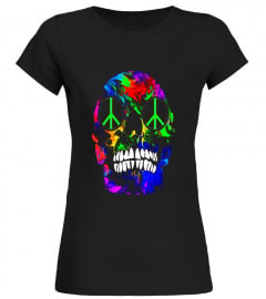 Tie Dye Psychedelic Shirt Funny Peace Sign Skull Tees