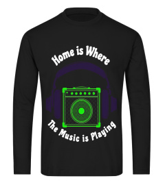 Music Graphic Tee &quot;Home is Where the Music is Playing&quot; Tee