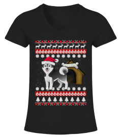 Siberian Husky Ugly Christmas Sweaters