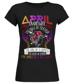 April Woman With The Mermaid Soul And Hippie Heart T-shirt