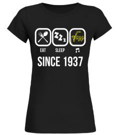 Eat Sleep Jazz Since 1937 T-Shirt 80th Birthday Gift Tee