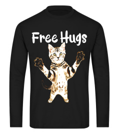 Free Hugs Cat Cute and Cuddly Kitten Love Funny T-Shirt