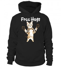 Free Hugs Cat Cute and Cuddly Kitten Love Funny T-Shirt