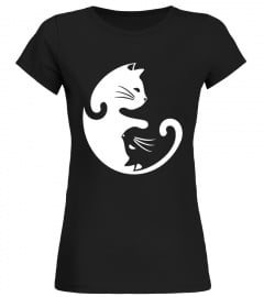 Cat Yin Yang Peace Loving Interconnected T-Shirt