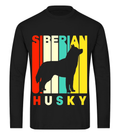 Vintage Style Siberian Husky Silhouette T-Shirt