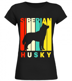 Vintage Style Siberian Husky Silhouette T-Shirt