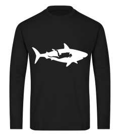 Scuba Diver With Shark T-Shirt Great White Shark Diving Tee