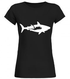 Scuba Diver With Shark T-Shirt Great White Shark Diving Tee