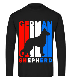 Retro RWnB German Shepherd Silhouette T-Shirt