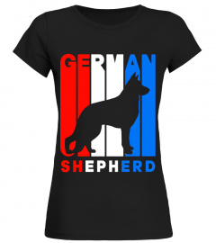 Retro RWnB German Shepherd Silhouette T-Shirt