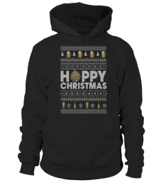 Ugly Christmas sweater style Beer T Shirt Hoppy Christmas