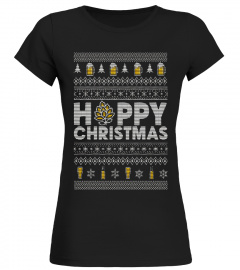 Ugly Christmas sweater style Beer T Shirt Hoppy Christmas