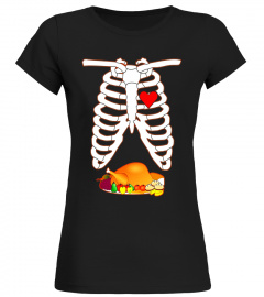 Funny Thanksgiving Day Turkey X-Ray Skeleton Costume T-Shirt