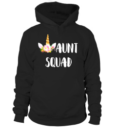 Funny Aunt Squad Gold Unicorn Horn &amp; Flower Crown T Shirt