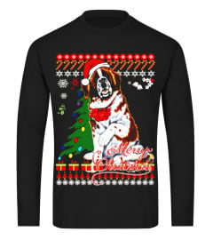 Ugly Christmas Sweater Saint Bernard Dog T-Shirt