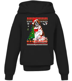 Ugly Christmas Sweater Saint Bernard Dog T-Shirt