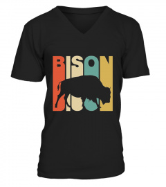 Vintage Style Bison Silhouette T-Shirt