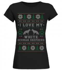 White German Shepherd Ugly Christmas Sweater Funny Gift T-Shirt