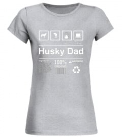 Mens Husky Dad Contents T-Shirt Gift