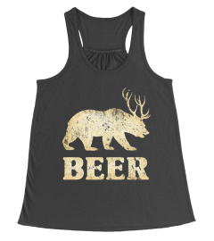 Vintage Bear Deer Beer Funny T-Shirt