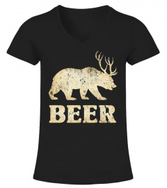 Vintage Bear Deer Beer Funny T-Shirt